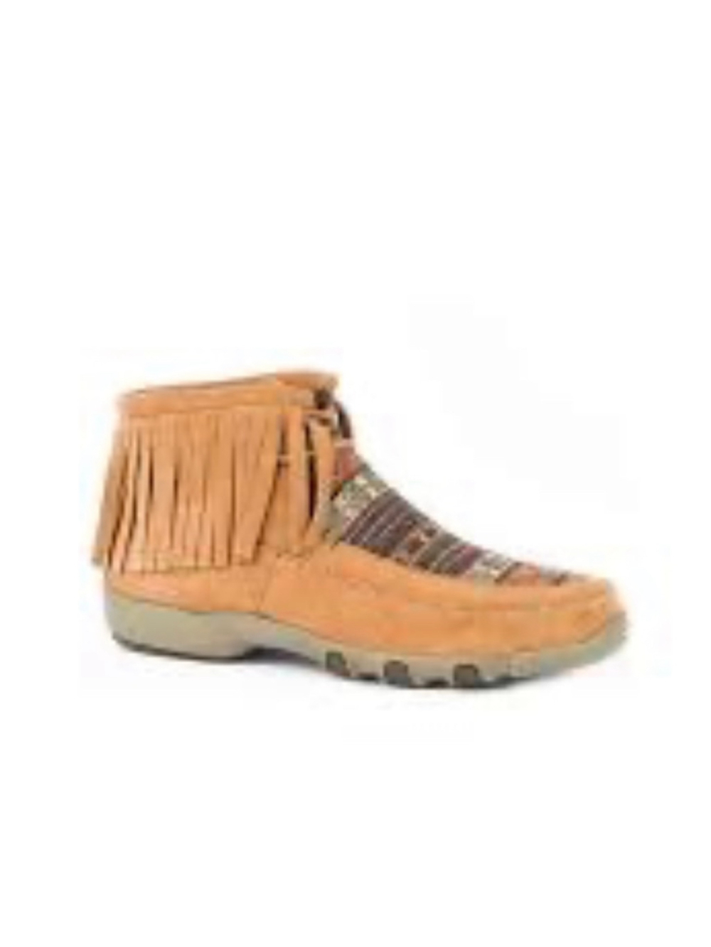 Women's Roper Ankle Booties Size 9 Tan Multicolor Fringe Moccasin Boots